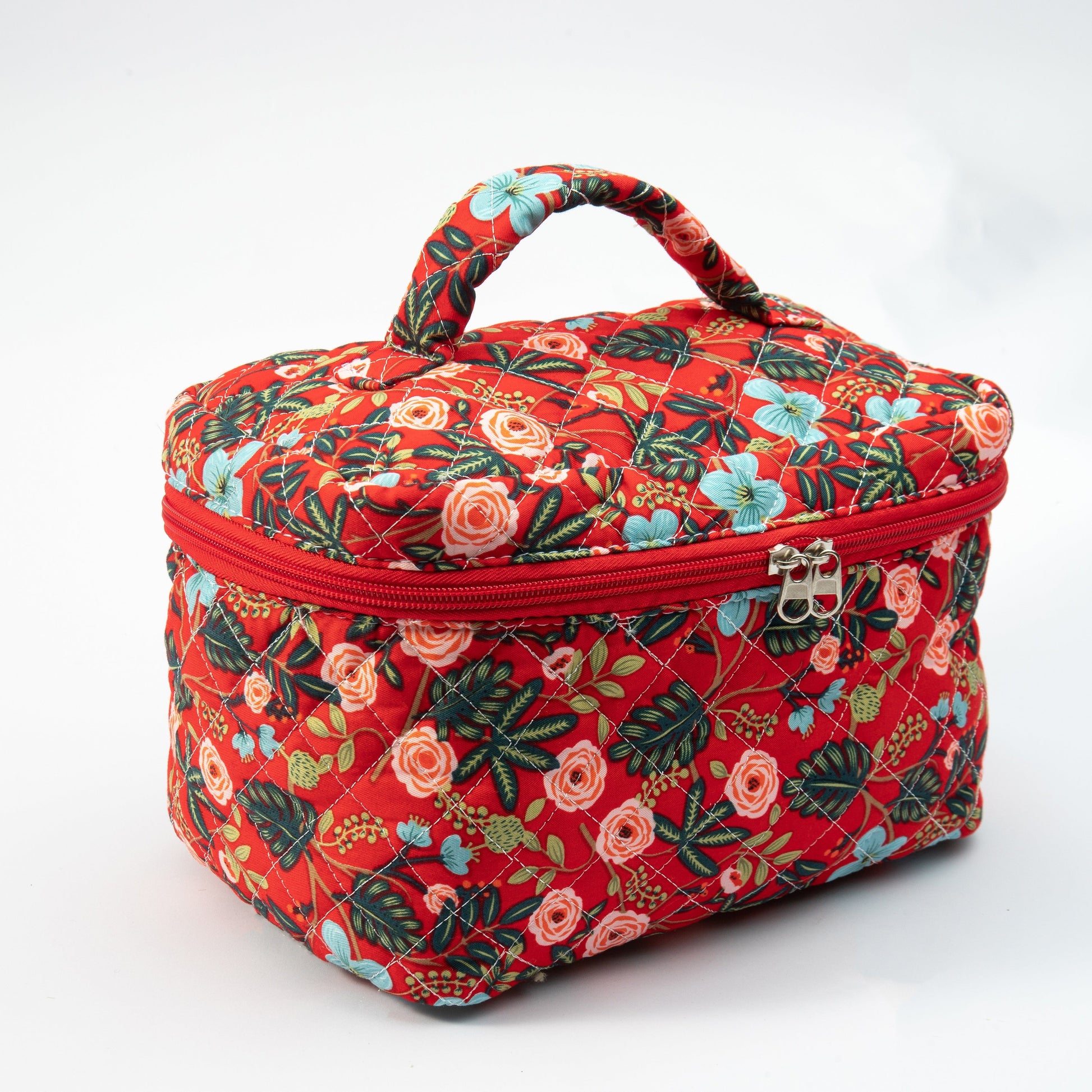 Floral Quilted Makeup Pouch - Travel-Friendly Cosmetic Bag – Olie's Gift &  Ship