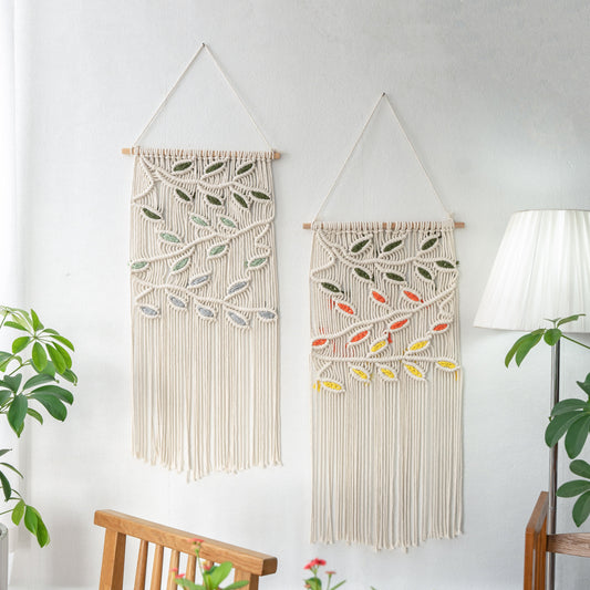Hand-Woven Macrame Wall Hanging Tapestry Boho Crafts Art for Home Decor