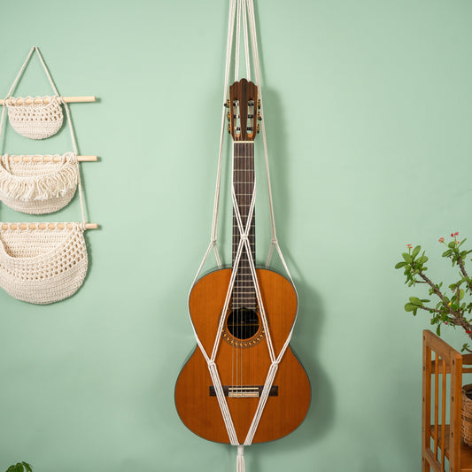 Guitar Storage Collect Display Stand Macrame Wall Hanging Rope