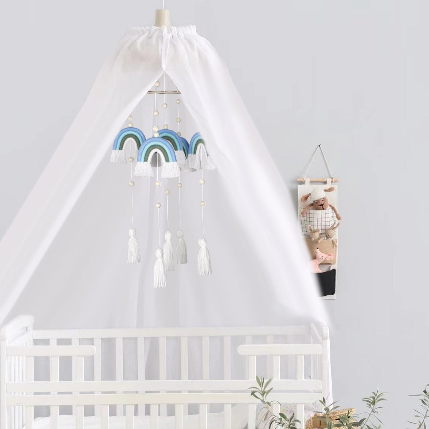 Handmade Rainbow Hanging Baby Crib Mobile For Nursery Room