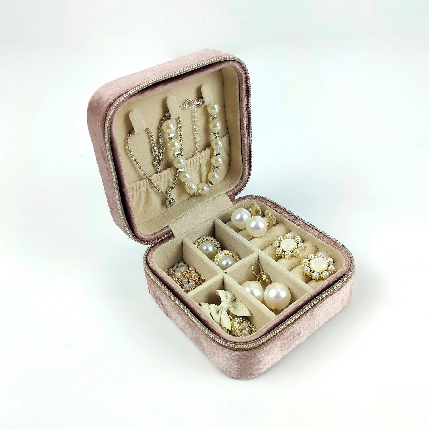 Travel Portable flannel Ring Jewelry Storage Case Gift Box