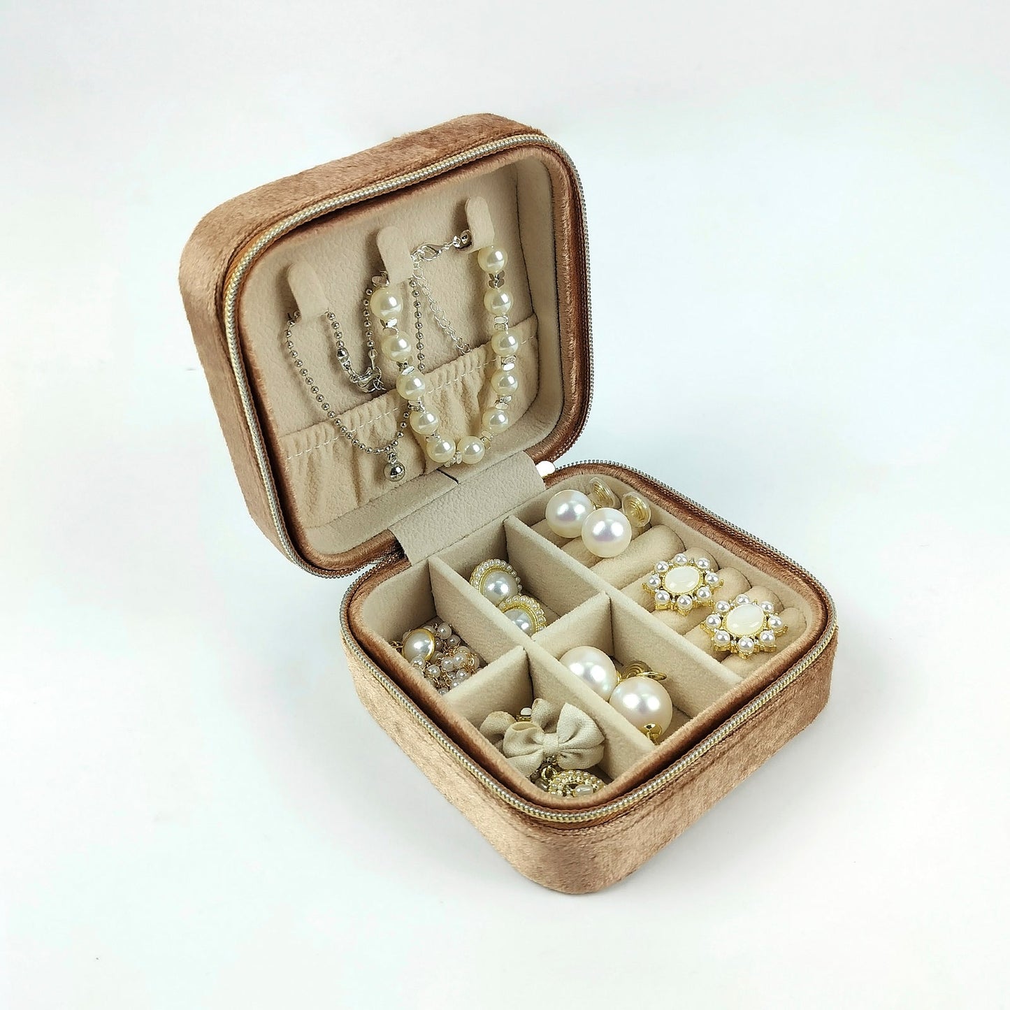 Travel Portable flannel Ring Jewelry Storage Case Gift Box