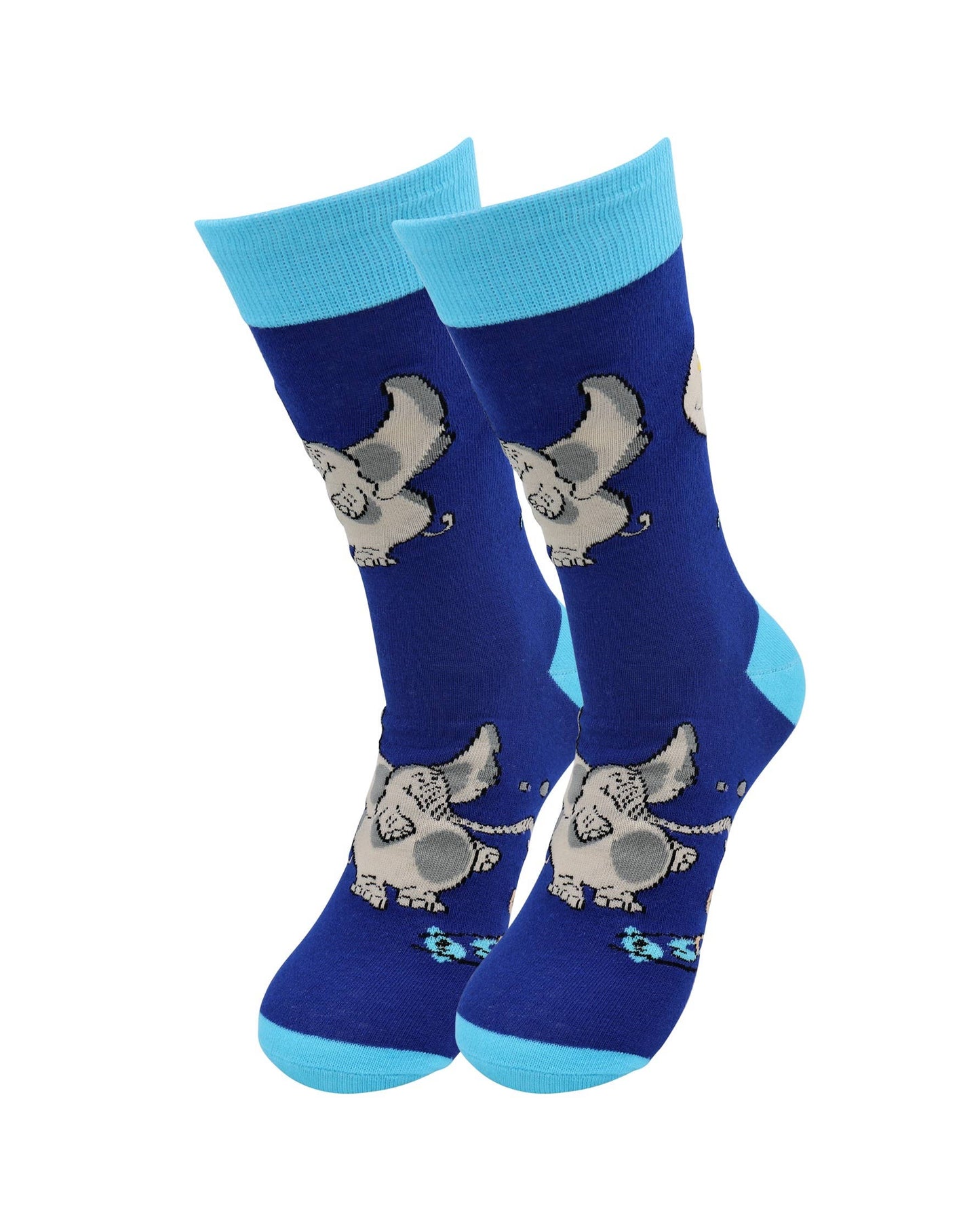 Image of Real Sic Elephant & Mouse Animal Socks – Rhino, Alligator, Zebra, Wolf Fun Comfy Socks