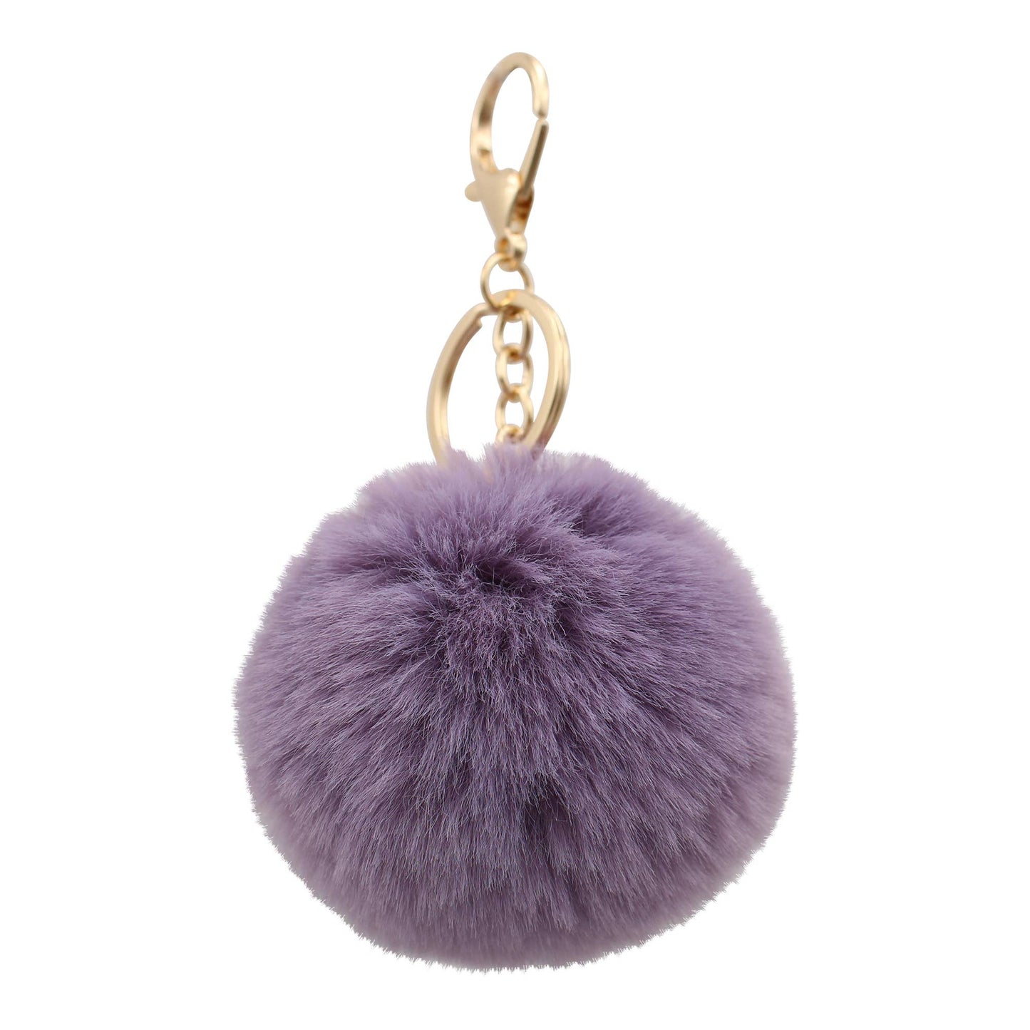 Image of Real Sic Lavender Cute Colorful Pom Pom Key chain - Fuzzy Key chain