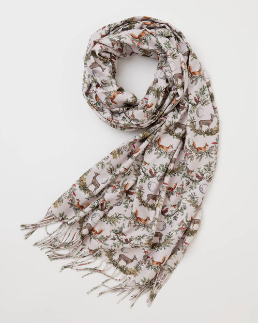 A Night's Tale - Grey Woodland Scene - Heavyweight Scarf