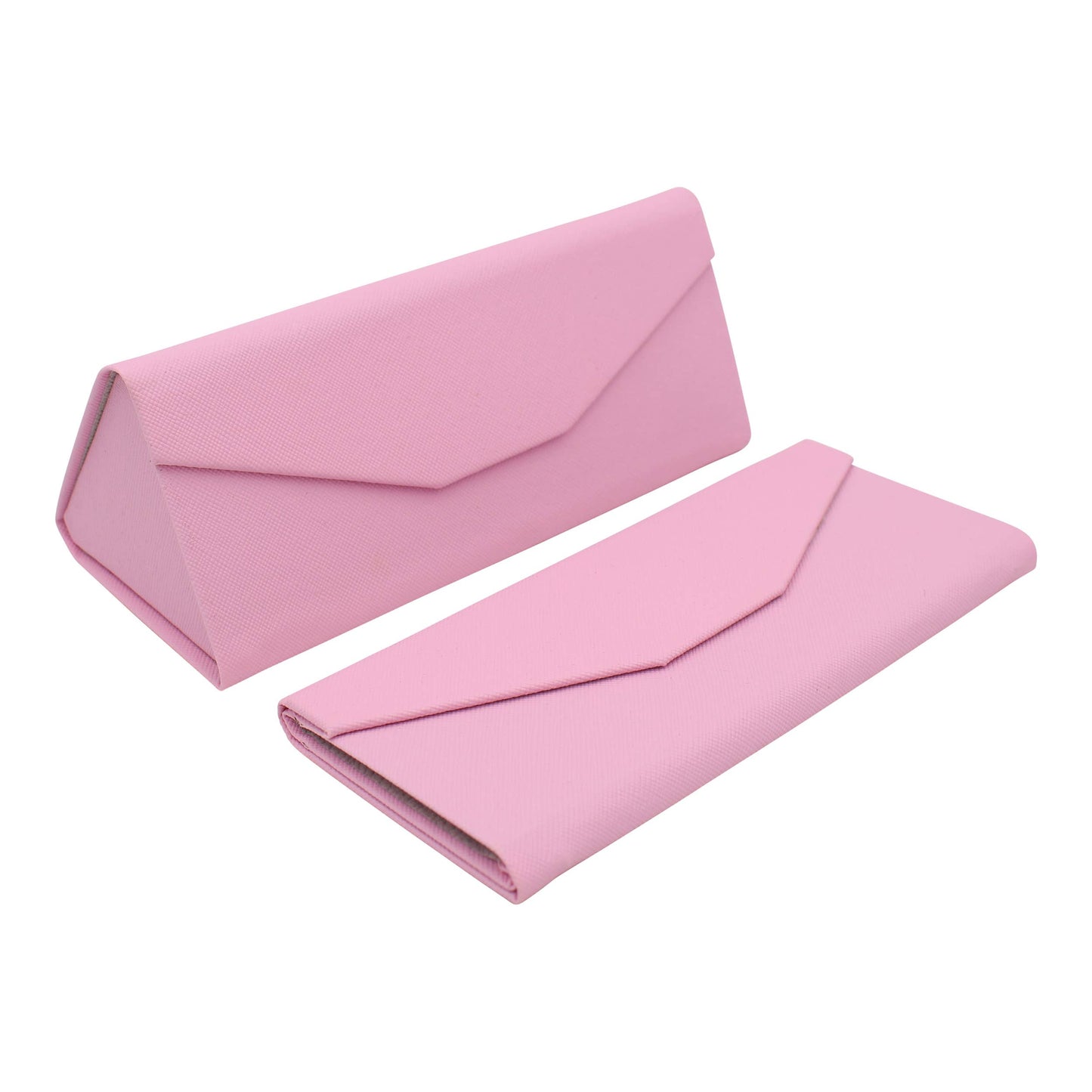 Image of Real Sic Pink Hardshell Eco Leather Solid Color Folding Glasses Case