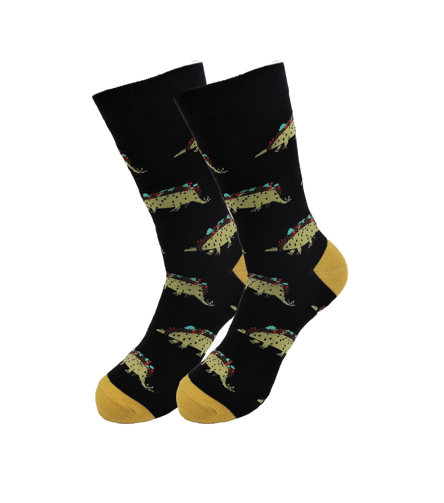 Image of Real Sic Tacosaurus Animal Socks – Rhino, Alligator, Zebra, Wolf Fun Comfy Socks