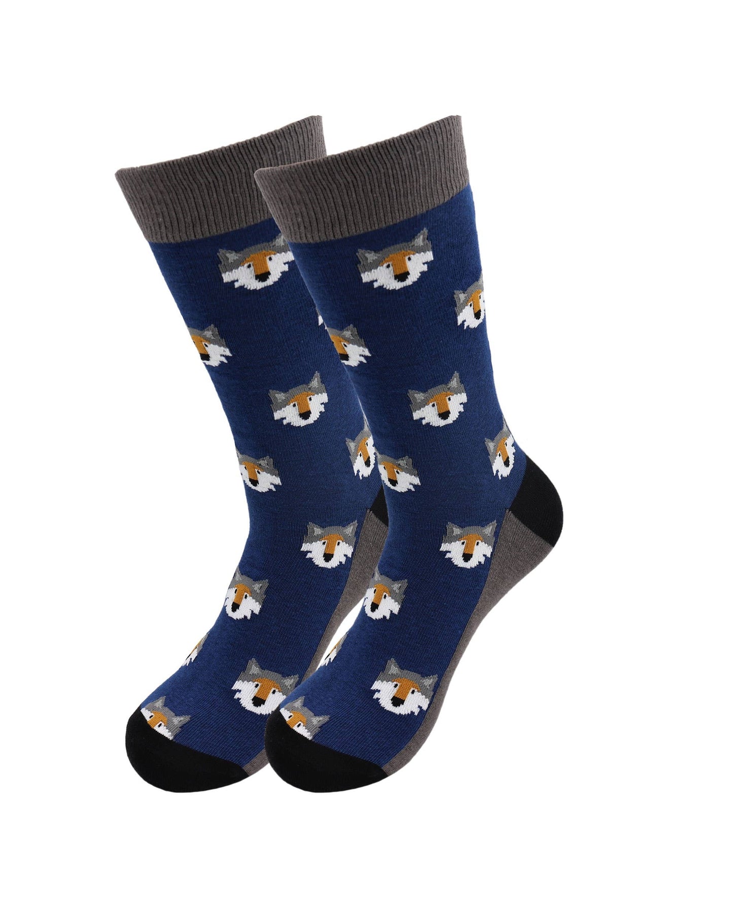 Image of Real Sic Wolf Head Animal Socks – Rhino, Alligator, Zebra, Wolf Fun Comfy Socks