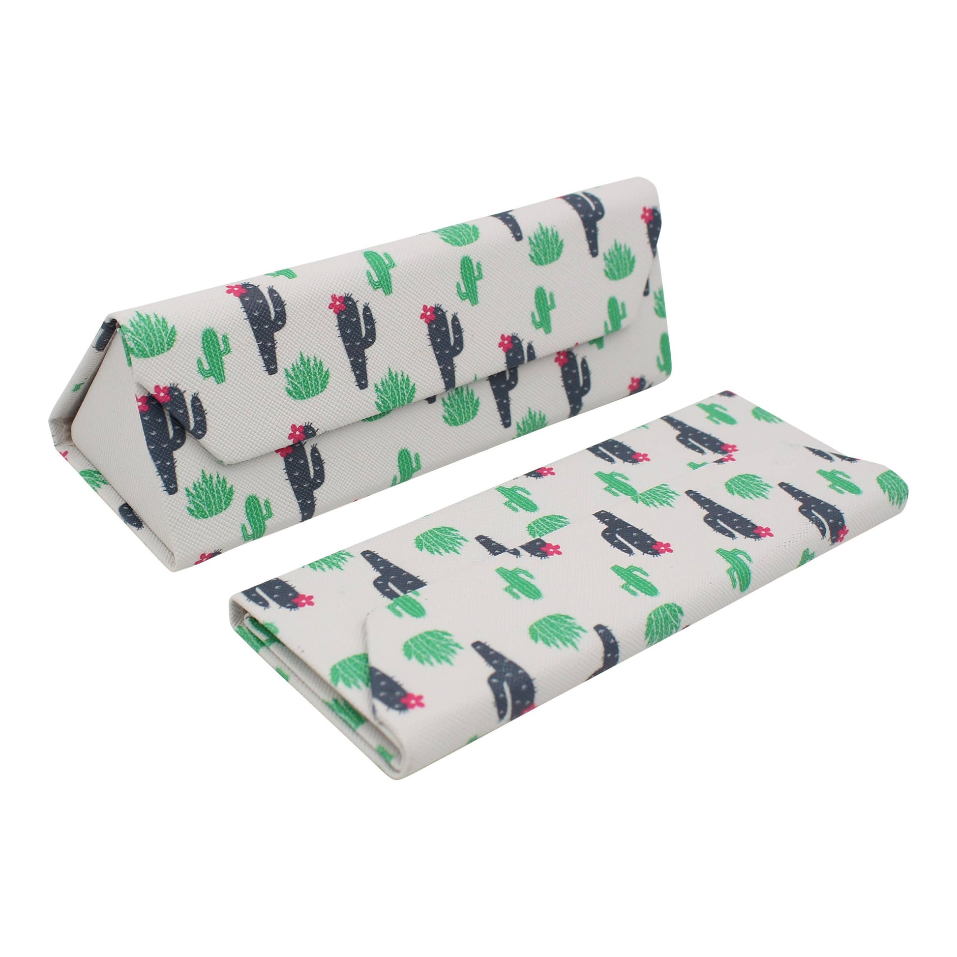 Image of Real Sic Cactus Print (Small) Cactus Grid Glasses Case – Cute Succulents – Vegan Leather