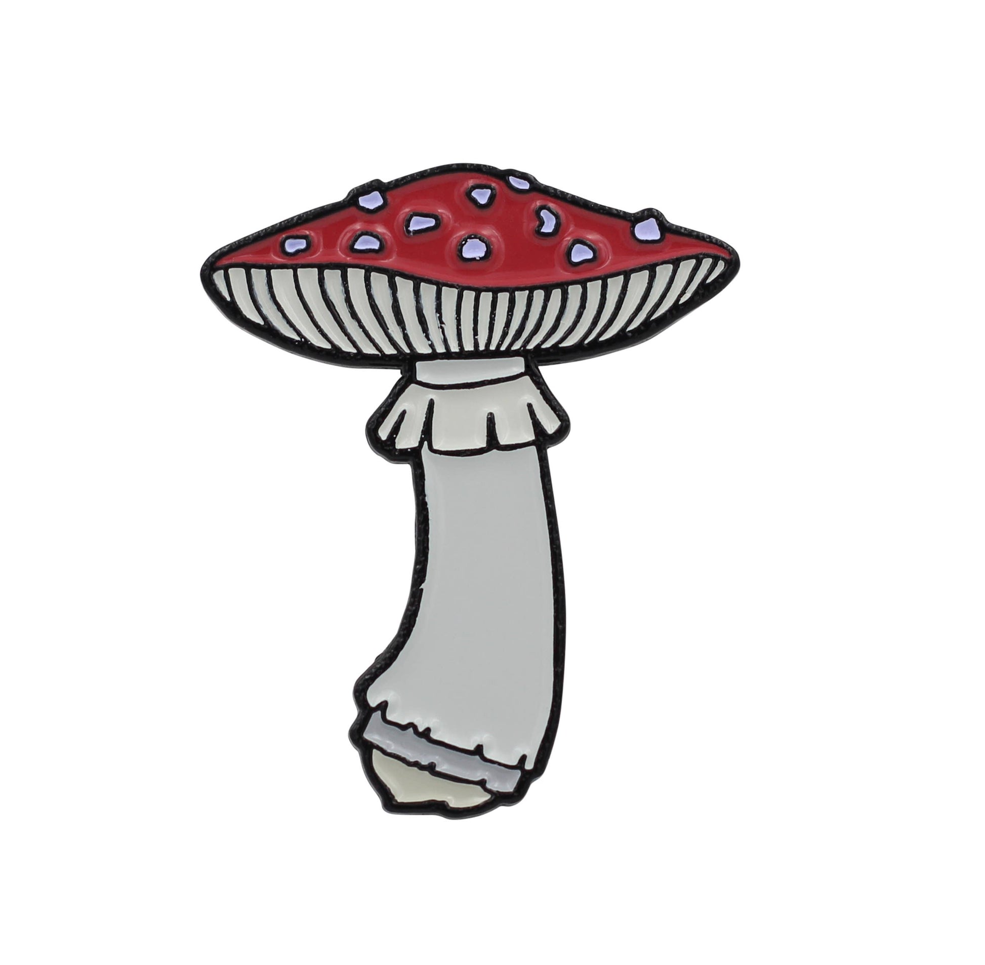 Image of Real Sic Black Mushroom Pin - Amanita Muscaria Enamel lapel Pin Shroom Pins