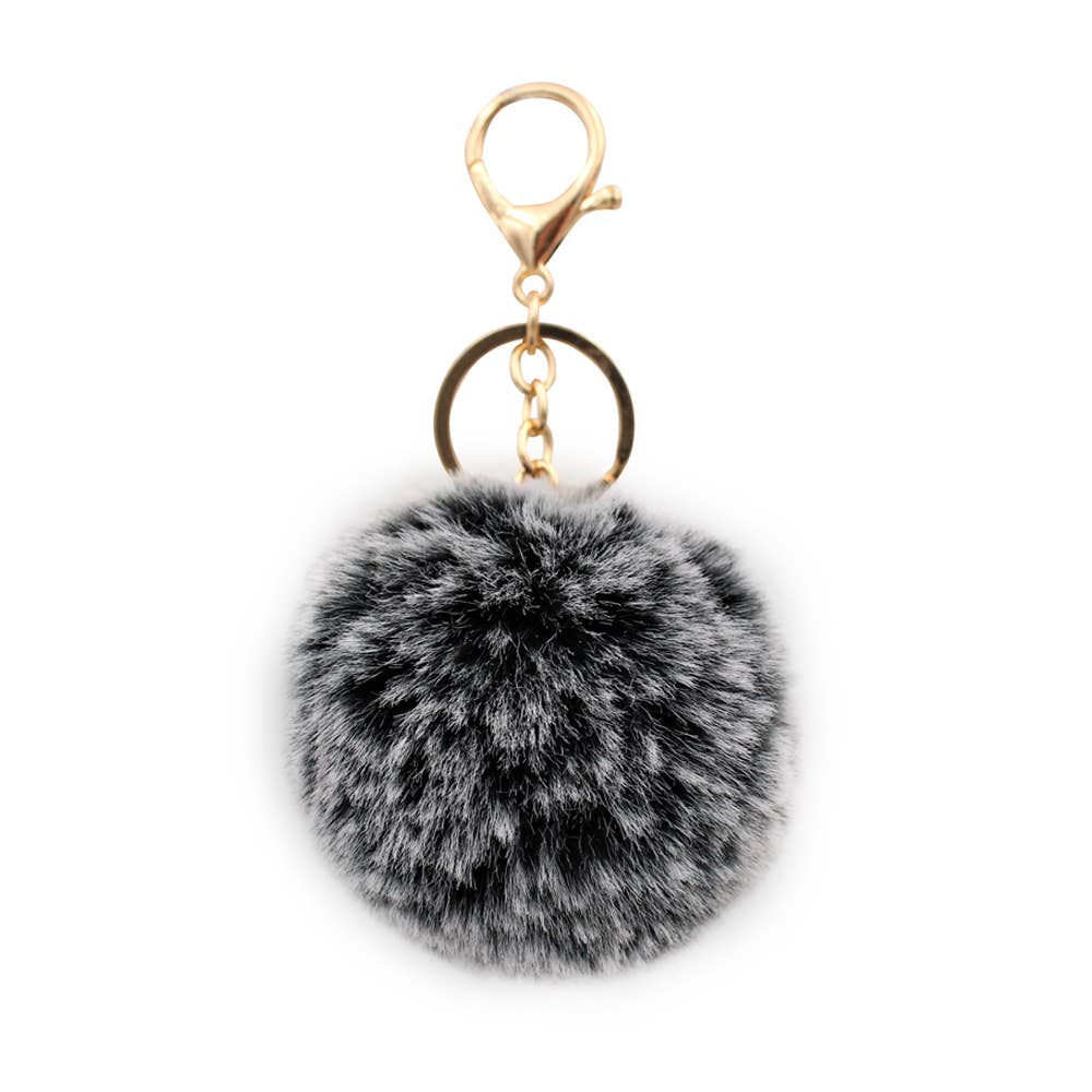 Image of Real Sic Charcoal Cute Colorful Pom Pom Key chain - Fuzzy Key chain