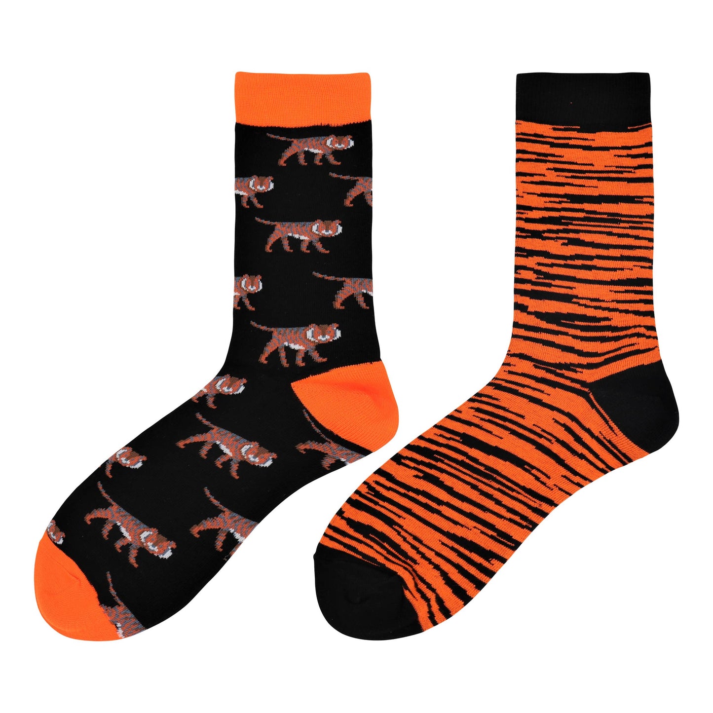 Image of Real Sic Tiger Mismatch Tiger, Cheetah, Bee, Cat, Tiger, Animal Fun Mismatch socks