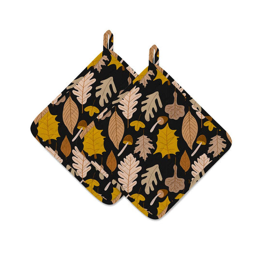 Mahogany - Leaves Pot Holder, Set of 2