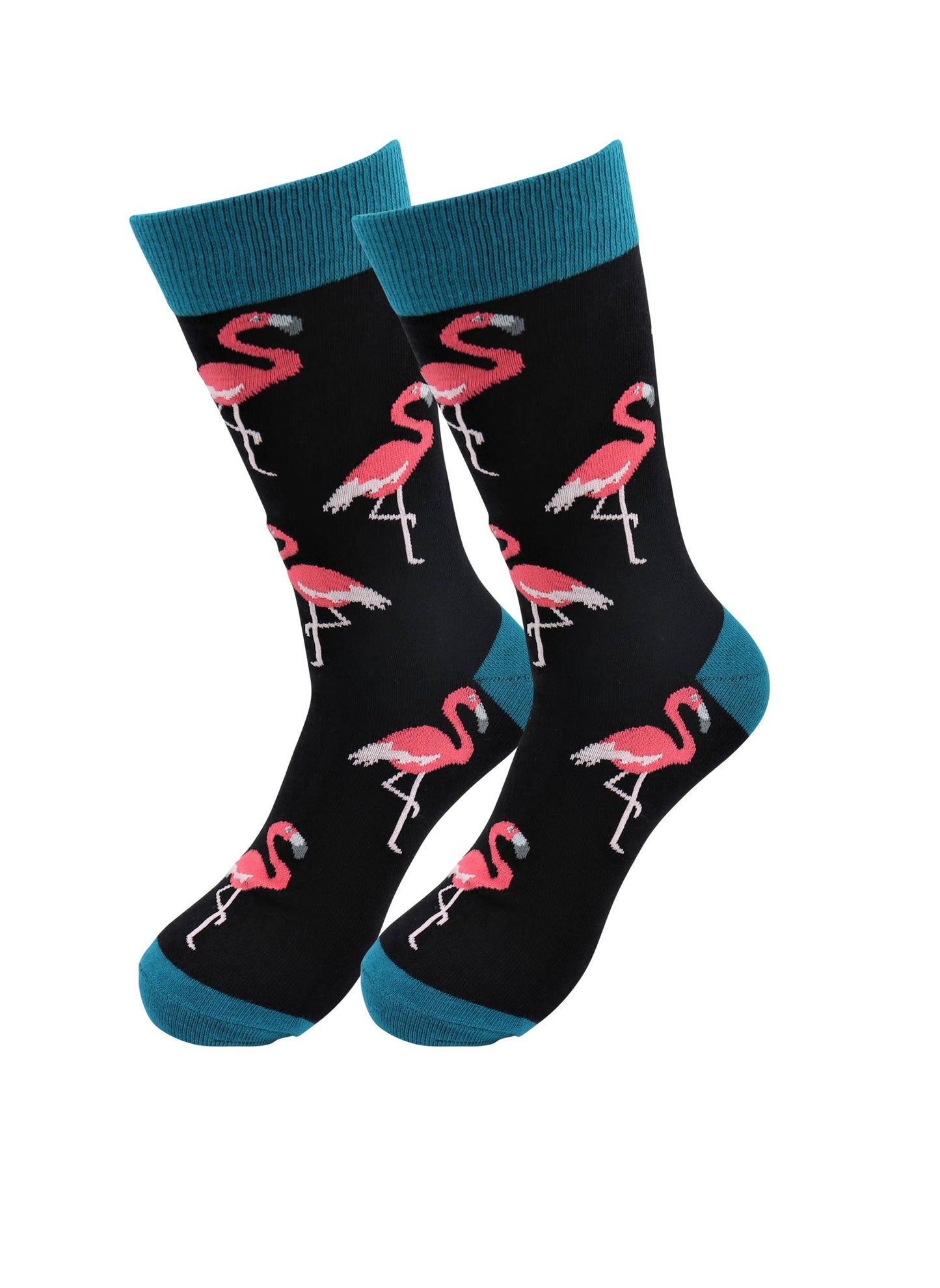 Image of Real Sic Flamingo (Black) Animal Socks - Pelican, Puffin, Flamingo, Penguin Fun Socks