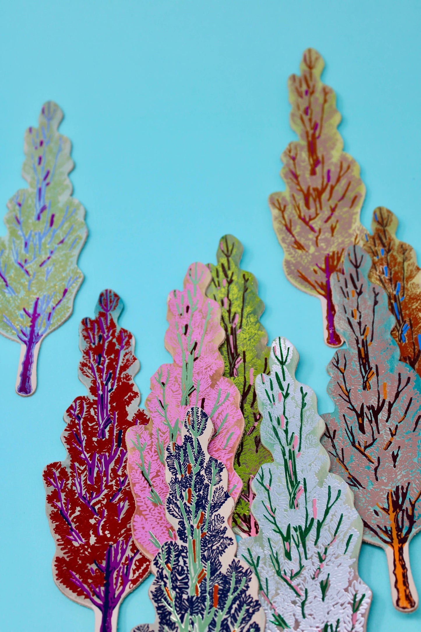 Ark Colour Design - Hand Painted Tree Hugger Leather Bookmark