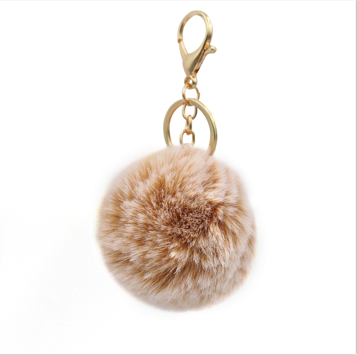 Image of Real Sic Heather-Tan Cute Colorful Pom Pom Key chain - Fuzzy Key chain