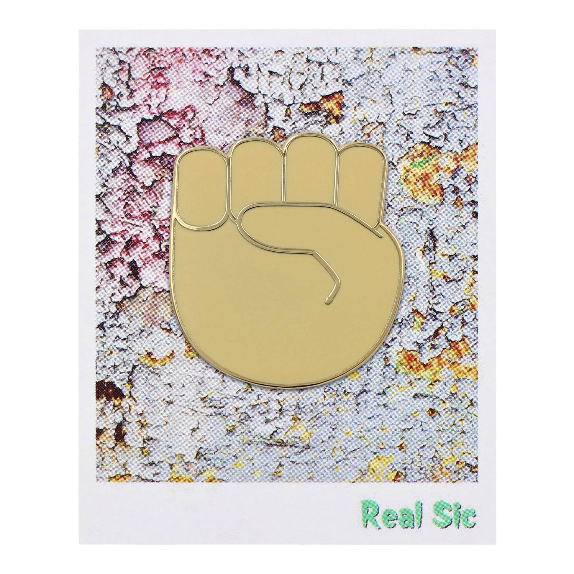 Image of Real Sic Light Skin Tone Raised Fist Protest Pride Black Lives Matter BLM Enamel Pin