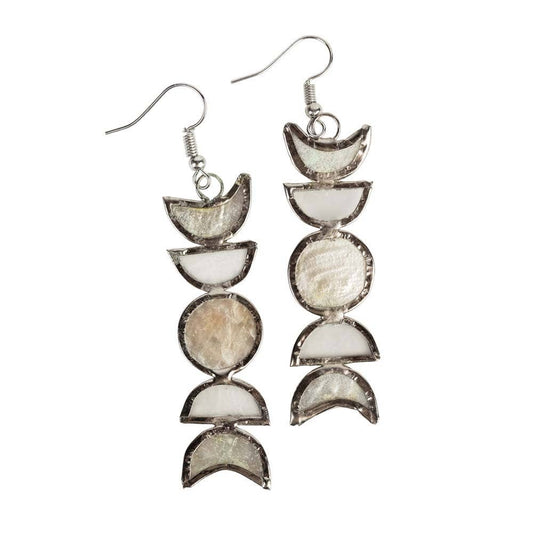 Ten Thousand Villages - Moon Phases Capiz Earrings