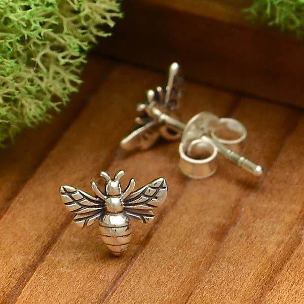 Nina Designs - Tiny Bee Post Earrings 6x8mm