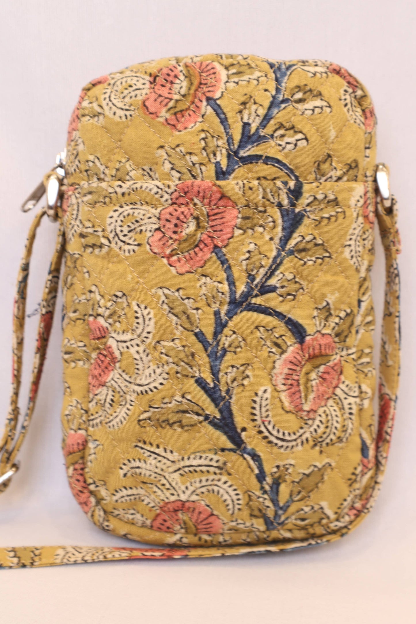 White Lotus Fashions - KK1161 Womens Crossbody Phone Bag - Yellow/Pink