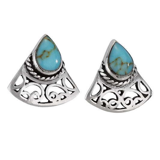 Tiger Mountain Jewelry - Sedona Turquoise Sterling Silver Studs