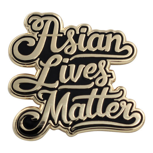 Image of Real Sic  Asian Lives Matter Enamel Pin - Black and Gold Lapel Pins