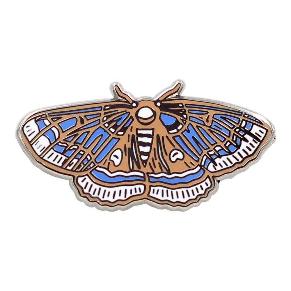 Image of Real Sic Blue Moth Pin – Occult Luna Moth / Butterfly Enamel Pin