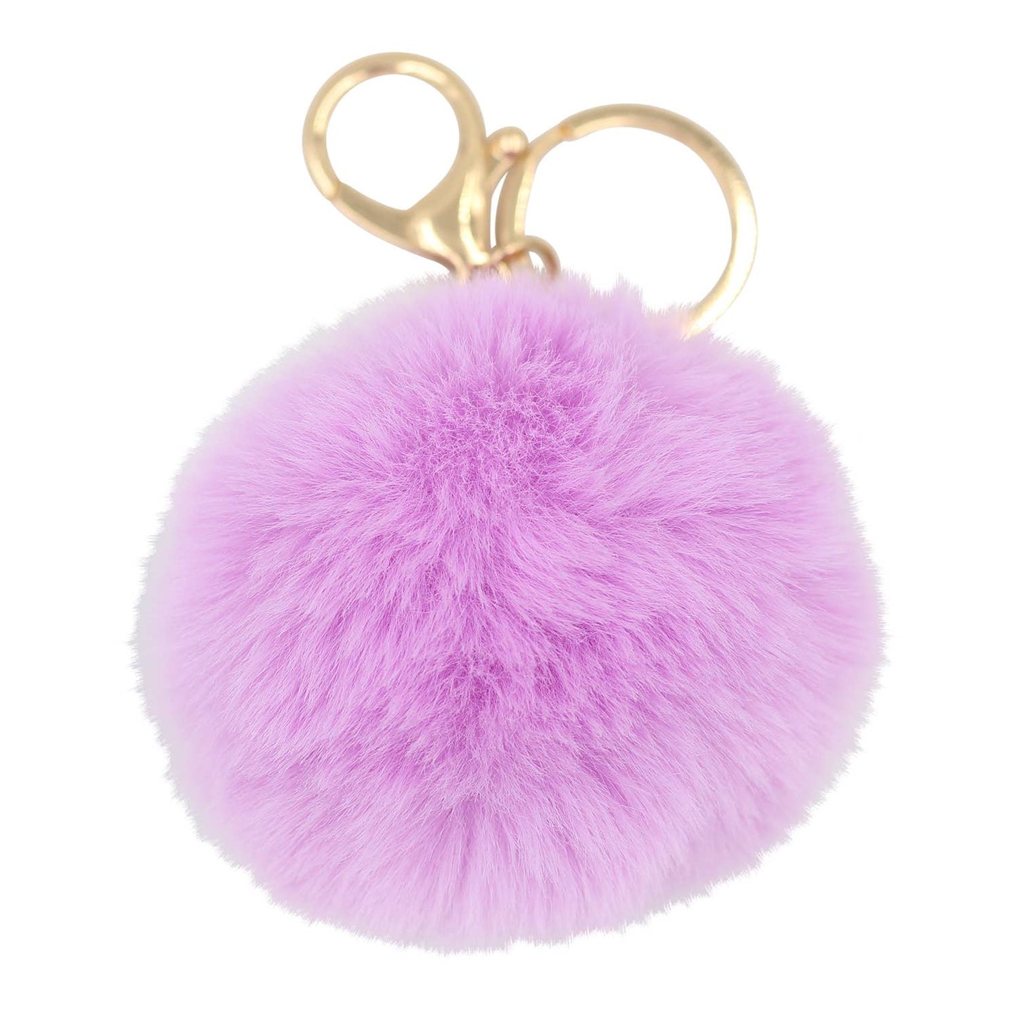 Image of Real Sic Purple Cute Colorful Pom Pom Key chain - Fuzzy Key chain