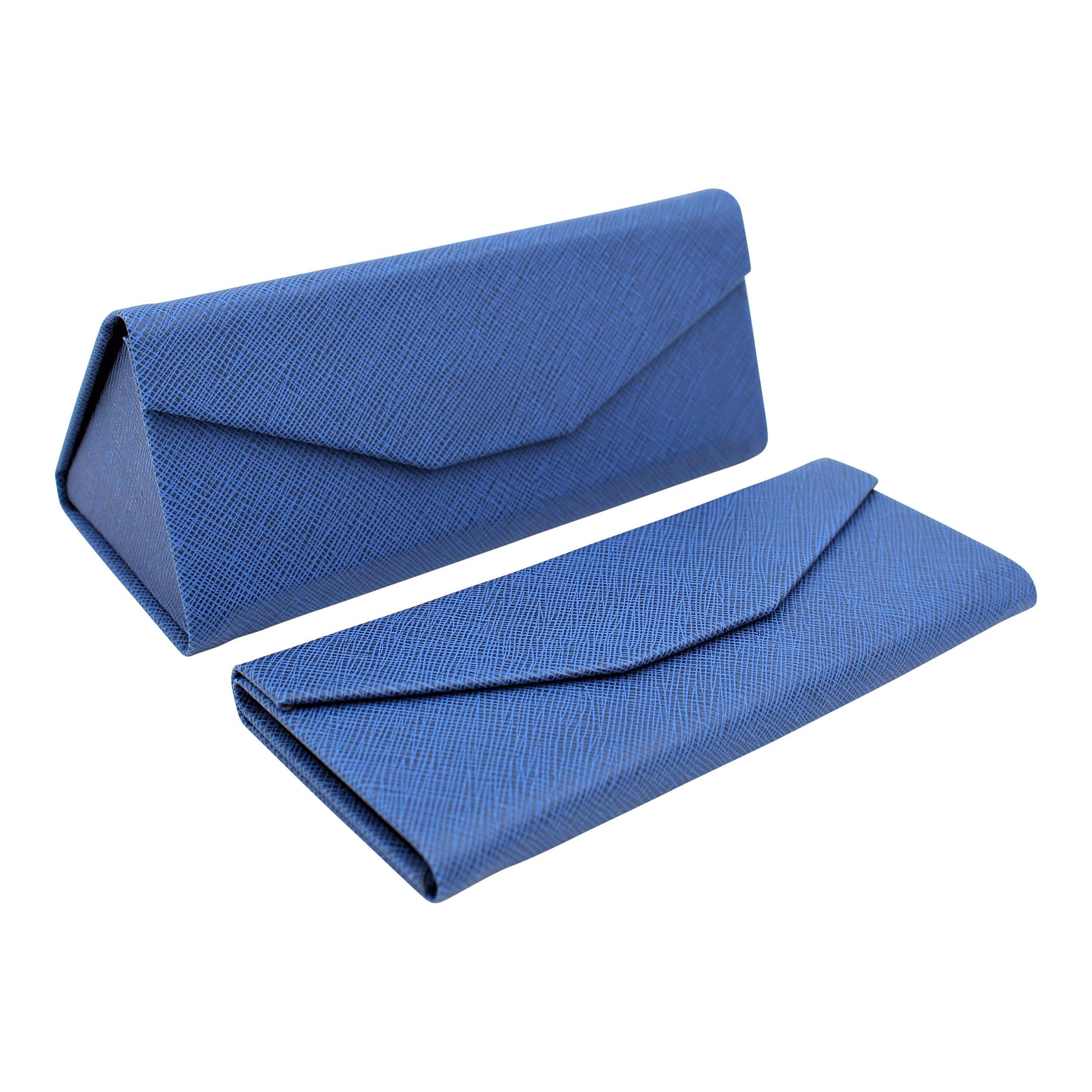 Image of Real Sic Navy Hardshell Eco Leather Solid Color Folding Glasses Case