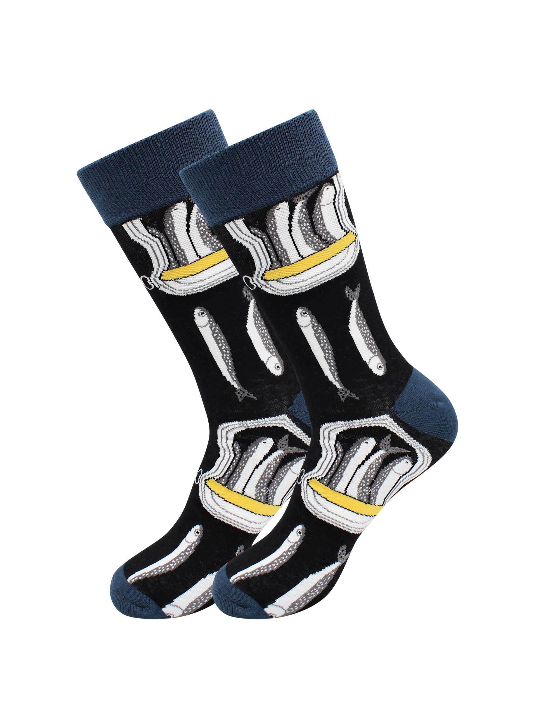 Image of Real Sic Sardine Seafood Socks - Oyster, Shrimp, Salmon - Fun, Comfy Socks