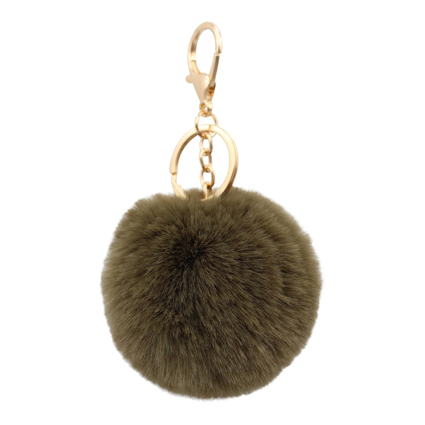 Image of Real Sic Army Green Cute Colorful Pom Pom Key chain - Fuzzy Key chain