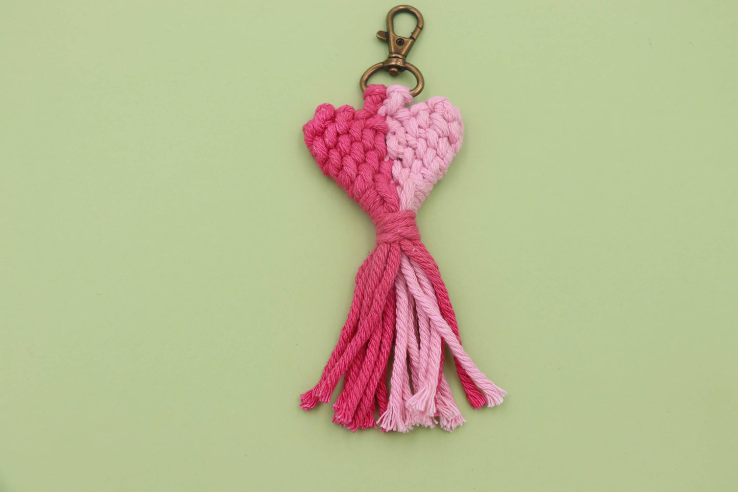 Image of Real Sic Pink Heart Handmade Purple Tassel keychain For Bag, Backpack, Car Key