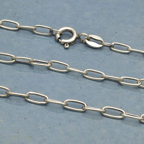 Nina Designs - Sterling Silver Mini Paperclip Chain Necklace