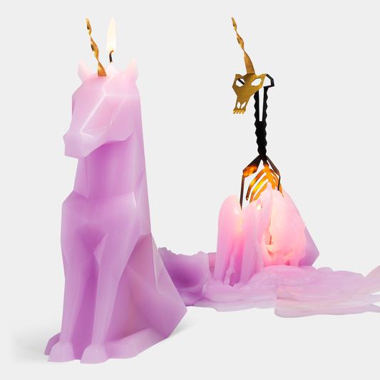 54 Celsius - PyroPet Einar Unicorn Skeleton Candle - Lilac