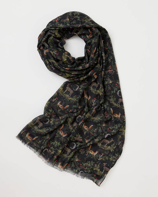 A Night's Tale - Midnight Woodland Scene - Lightweight Scarf