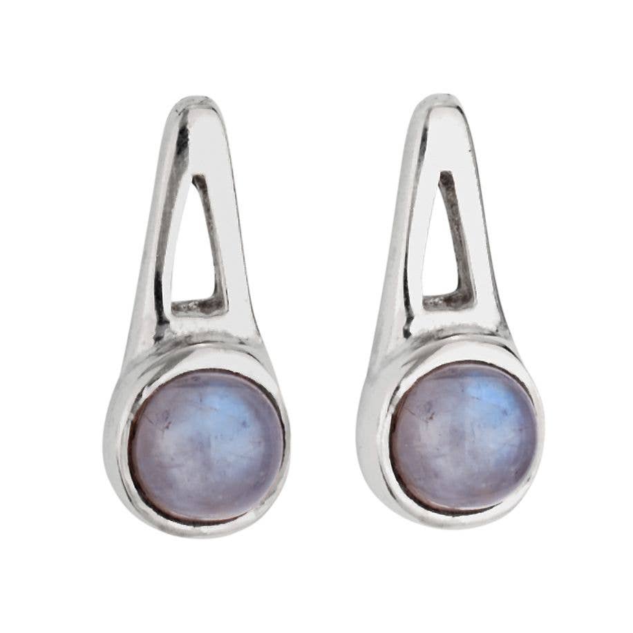 Tiger Mountain Jewelry - Luna Ray Rainbow Moonstone Sterling Silver Stud