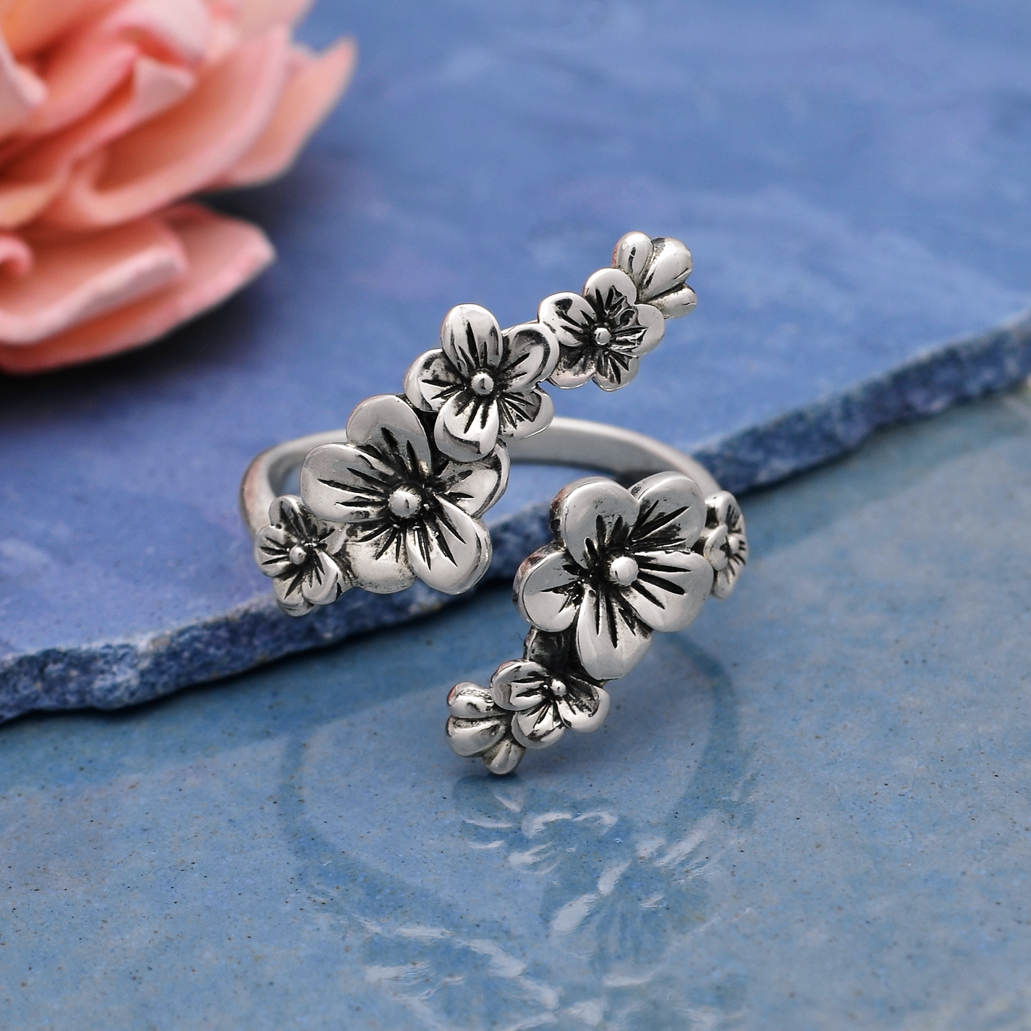 Nina Designs - Adjustable Cherry Blossoms Ring