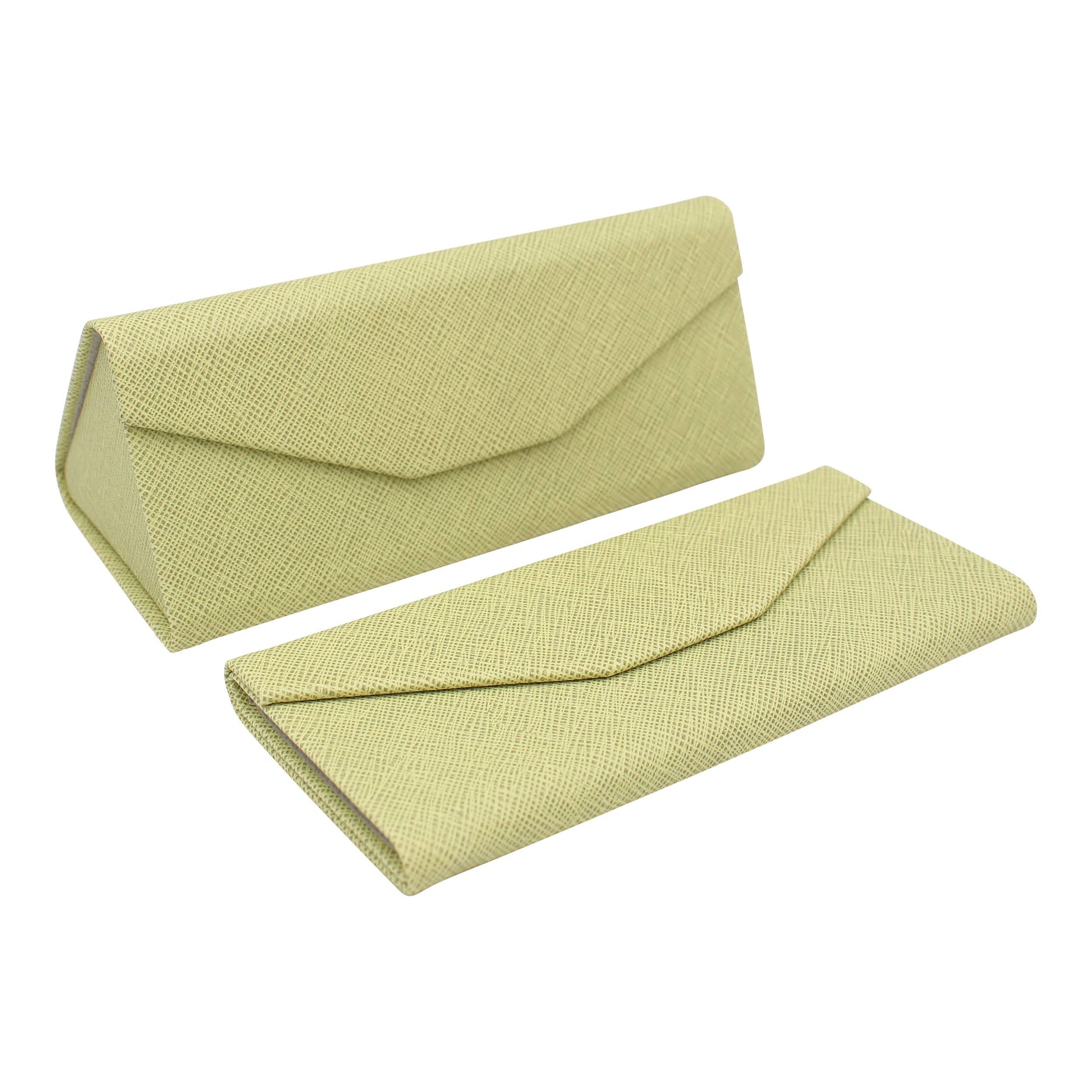 Image of Real Sic Olive Hardshell Eco Leather Solid Color Folding Glasses Case