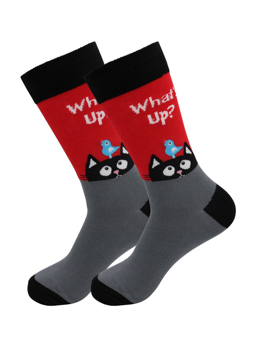 Image of Real Sic  Casual Animal Socks - What's up cat - for Men and Women