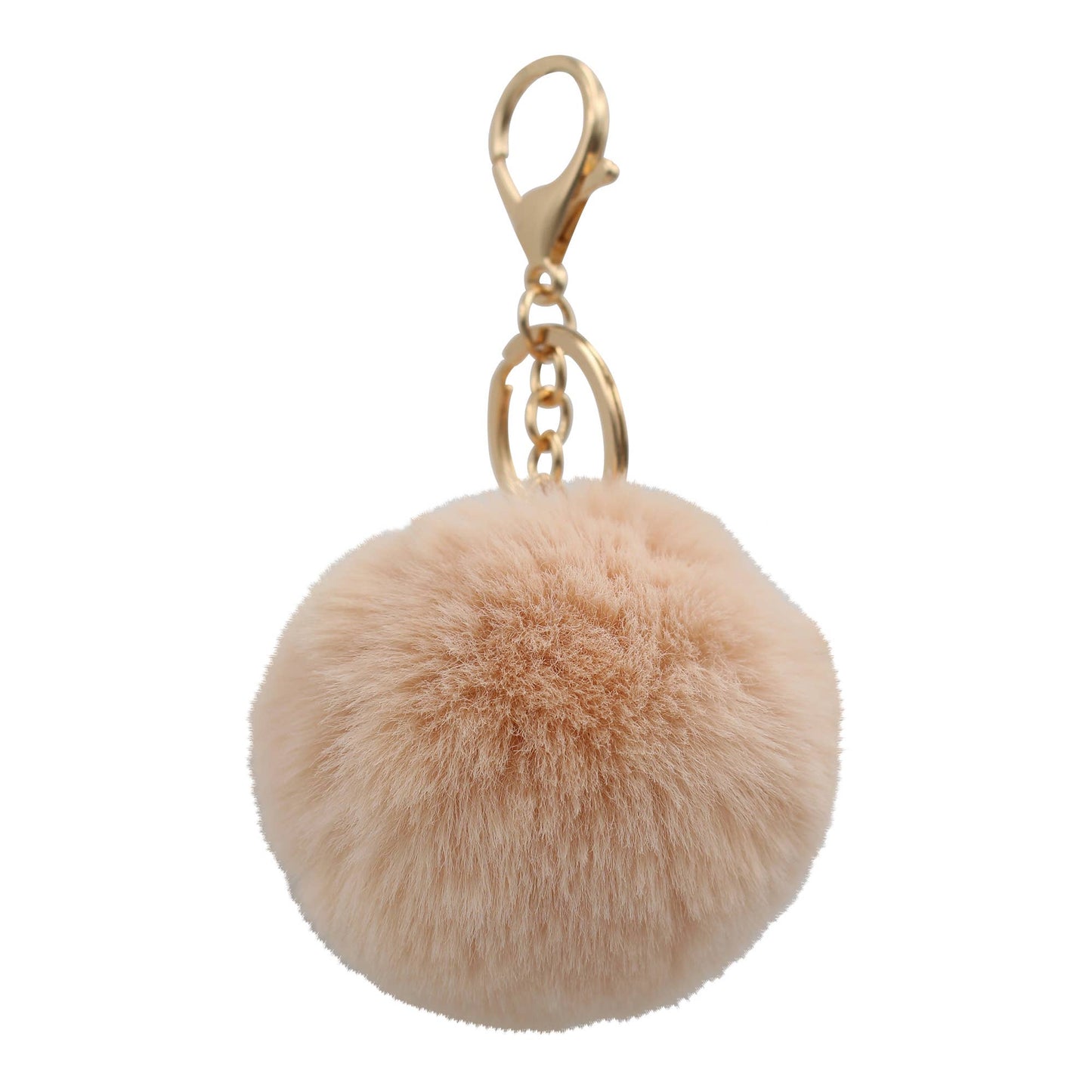 Image of Real Sic Peach Cute Colorful Pom Pom Key chain - Fuzzy Key chain