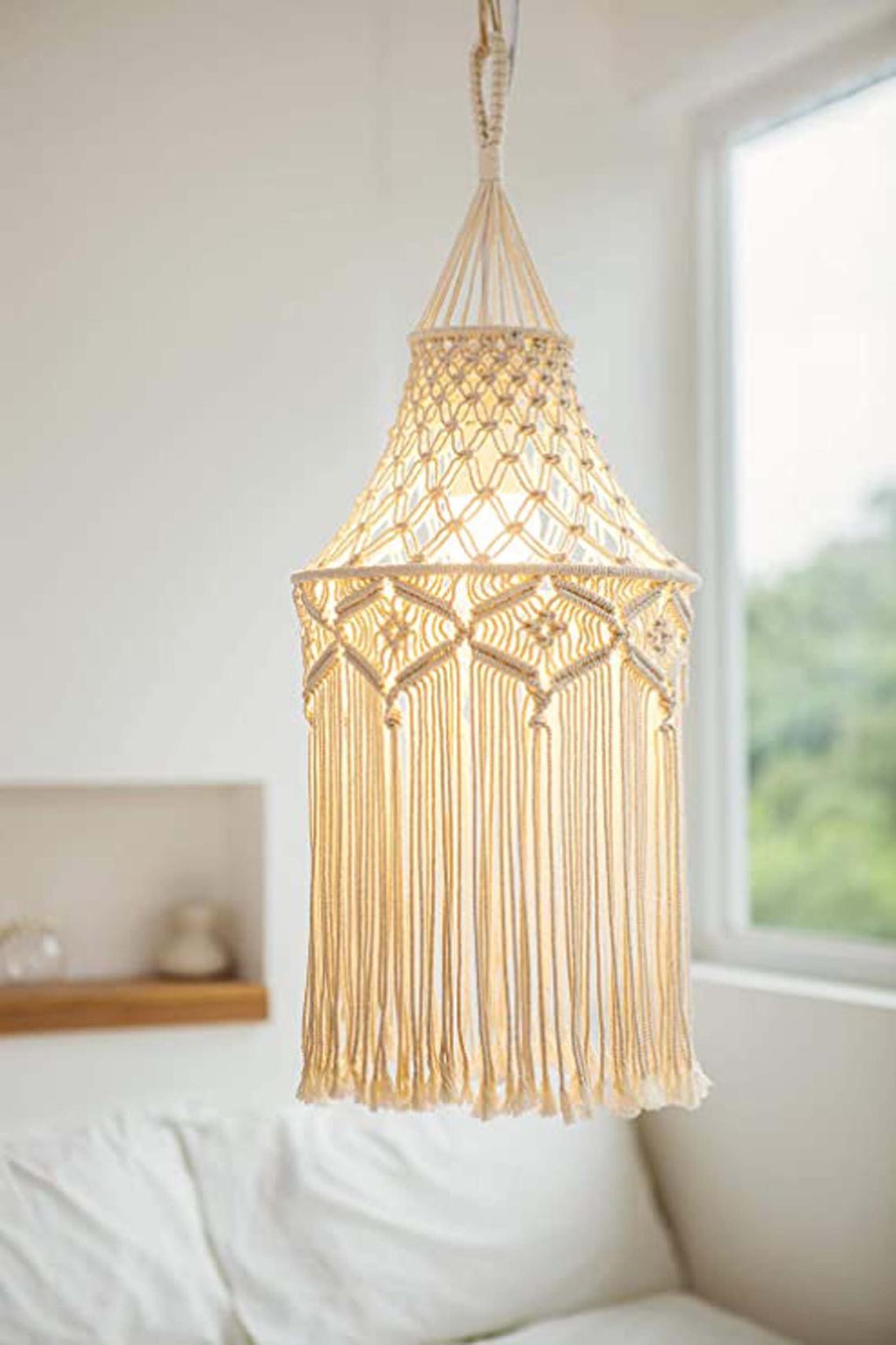 Macrame on sale hanging light